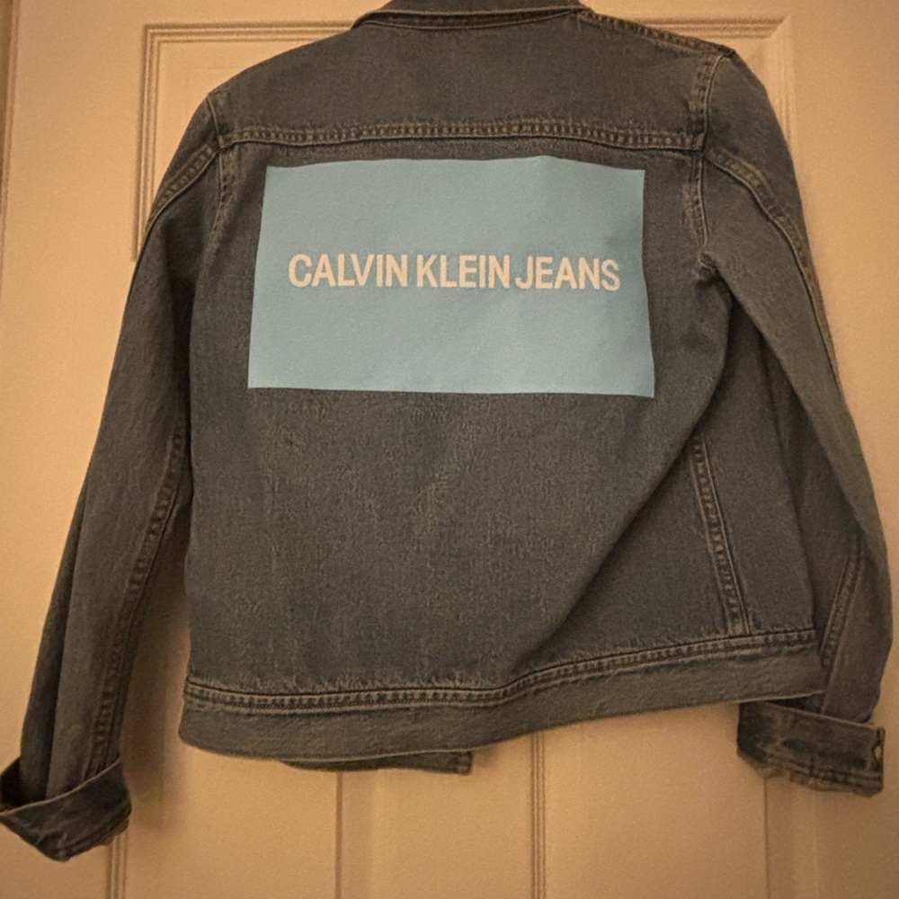Calvin Klein Blue Patch Denim Jacket - image 1